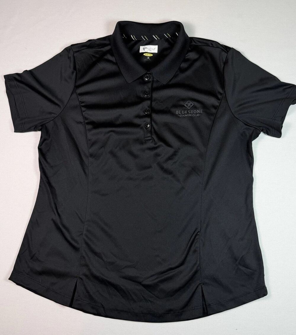 Greg Norman PlayDry Bluestone Country Club Women's Black Golf Polo Size L